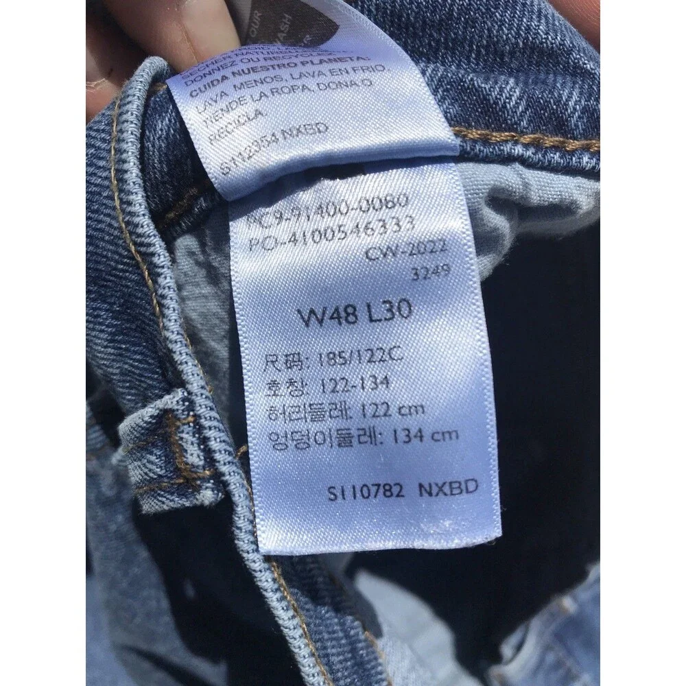 Levi's Mens Jeans 48x30 Blue Denim Straight Leg Classic Fit Big & Tall